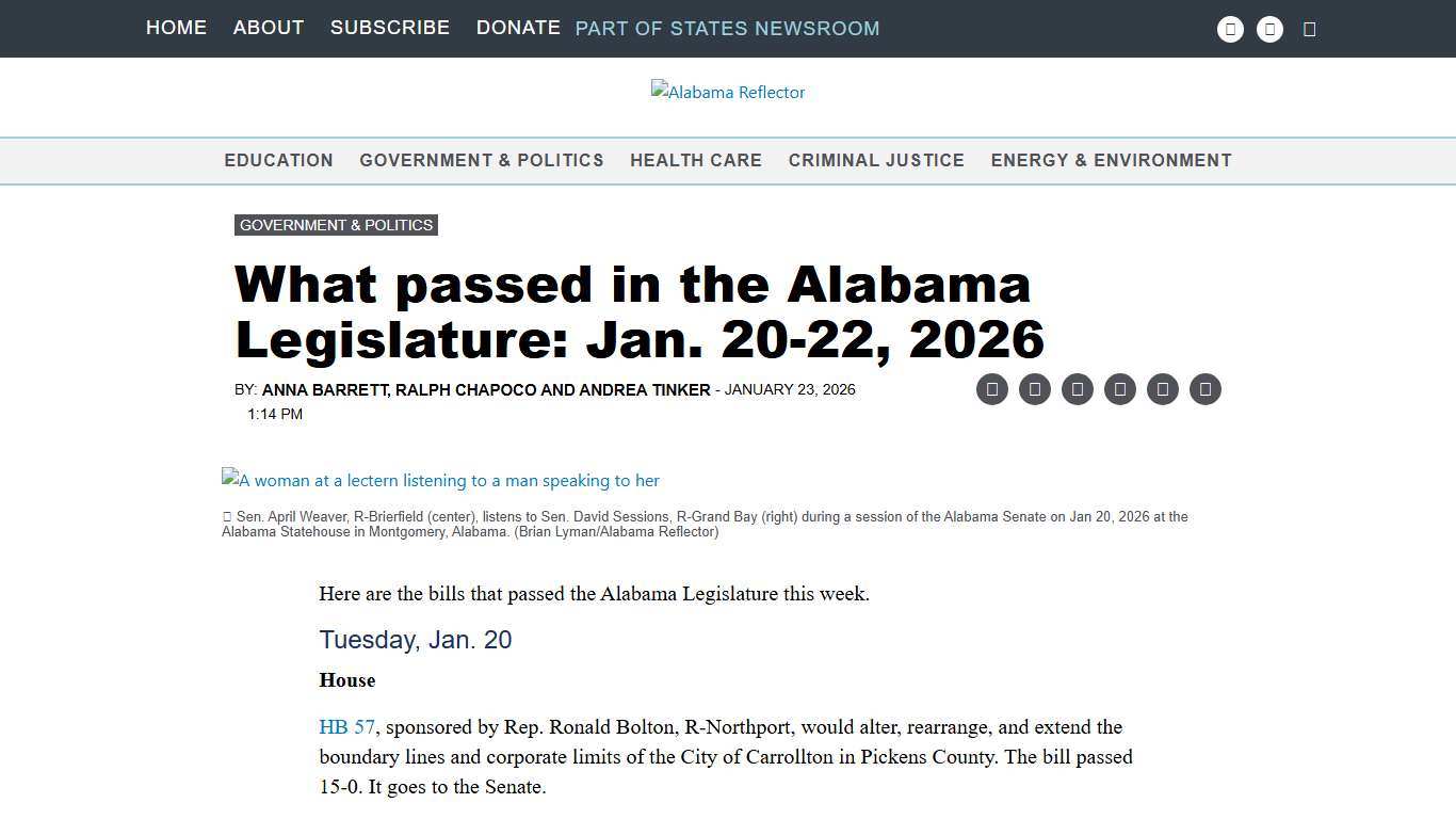 What passed in the Alabama Legislature: Jan. 20-22, 2026 Alabama Reflector